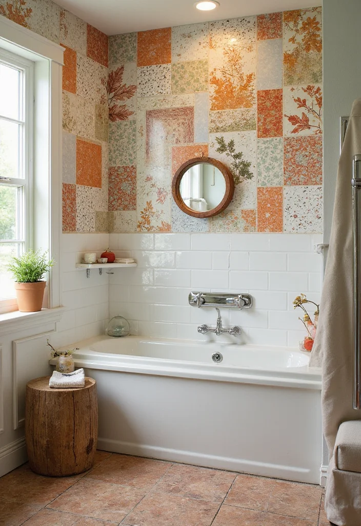 14 Stick On Tile Bathroom Ideas For Easy Makeovers - 12. Seasonal Swaps