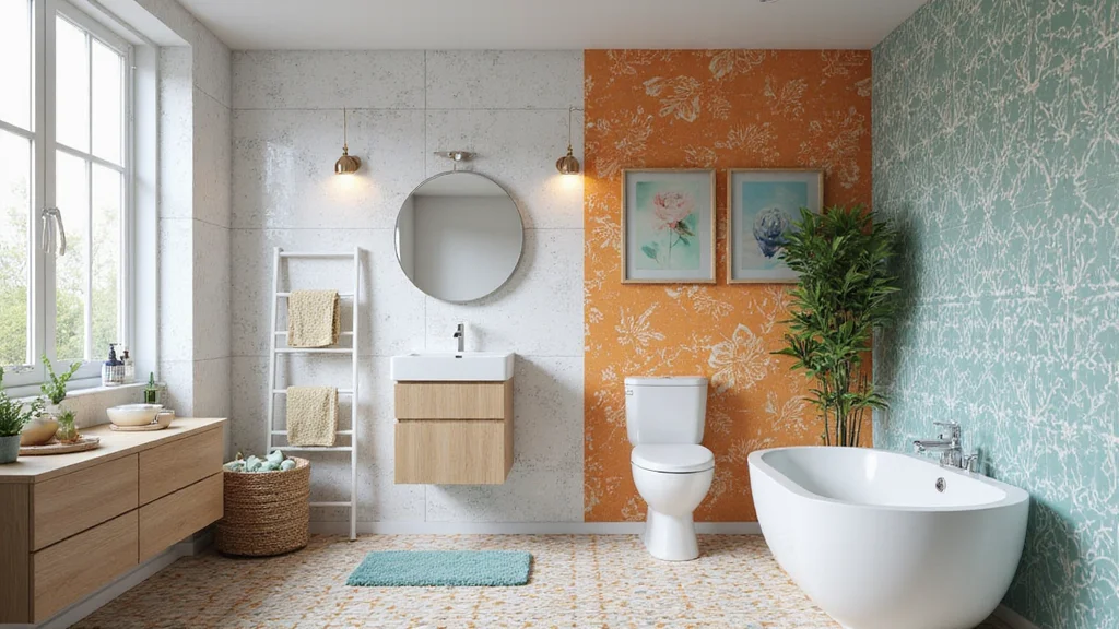 14 Stick On Tile Bathroom Ideas For Easy Makeovers