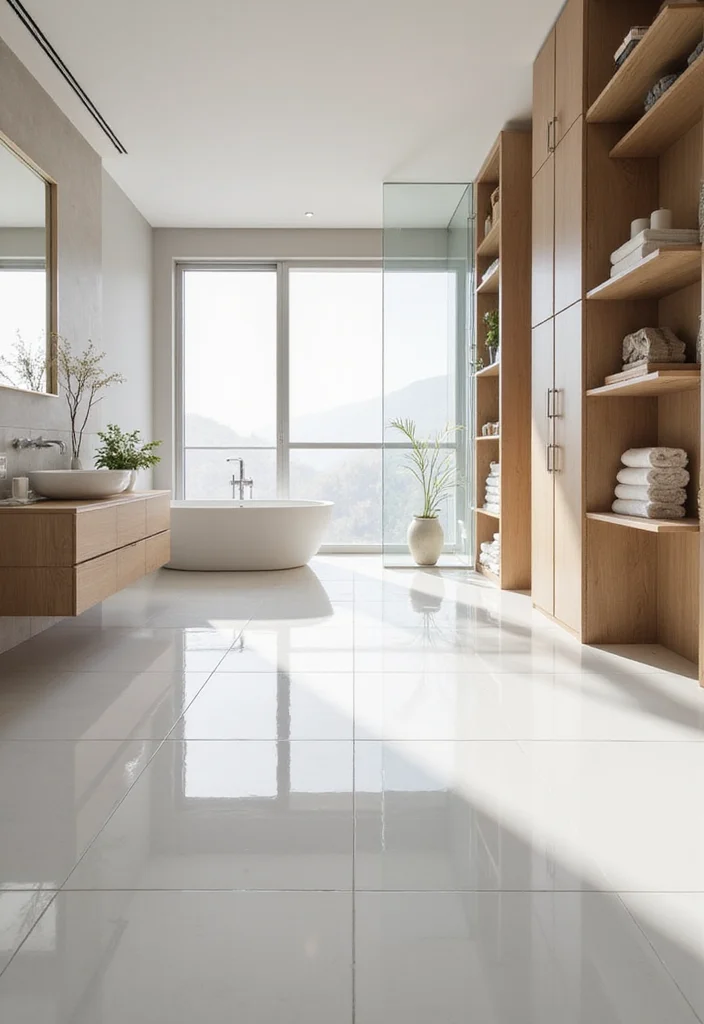 14 White Tile Bathroom Ideas For Clean Minimal Homes - 2. Glossy Porcelain Tiles