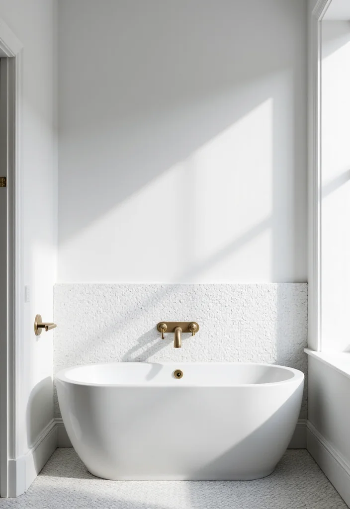 14 White Tile Bathroom Ideas For Clean Minimal Homes - 3. Monochrome Mosaic Accents
