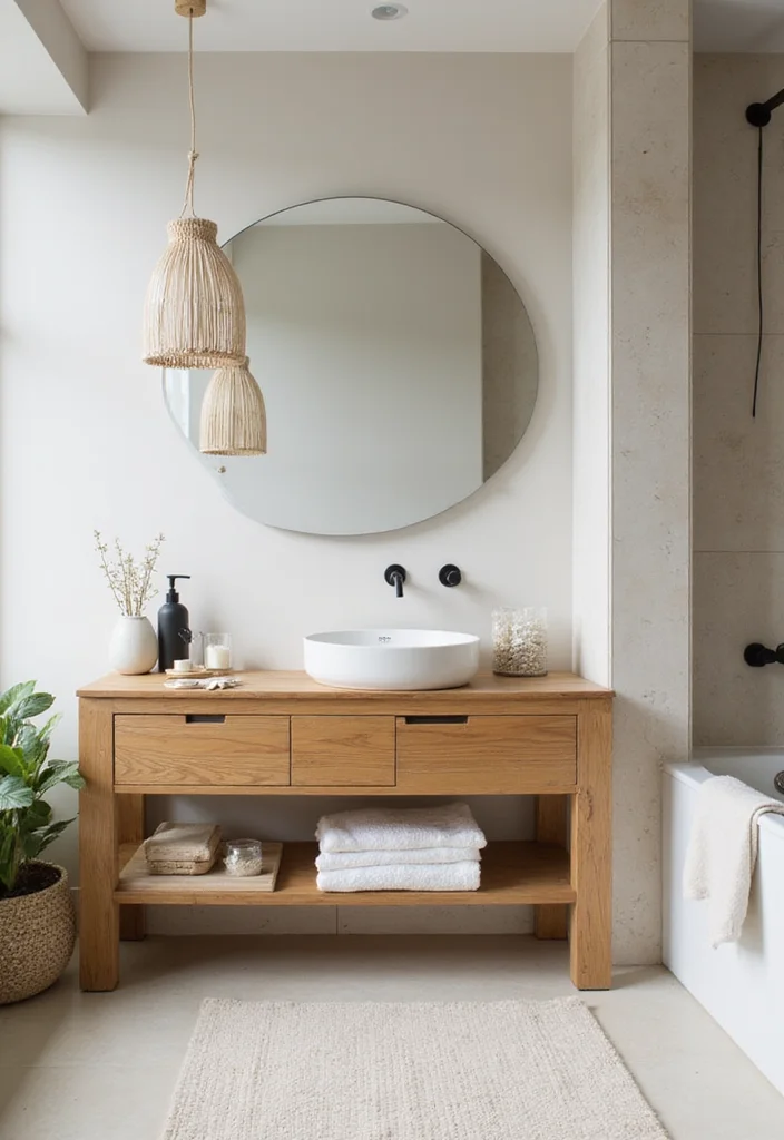 14 Wood Vanity Bathroom Ideas For Organic Style - 14. Eco-Friendly Bamboo Vanity