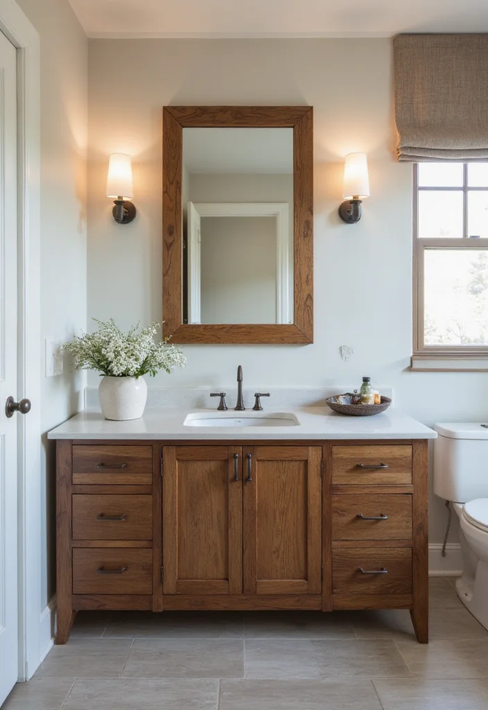14 Wooden Bathroom Vanity Ideas With Natural Warmth - 10. Customized Wooden Vanity Solutions