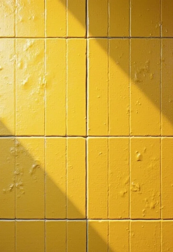 14 Yellow Bathroom Decor Ideas With Bright Cheer - 3. Retro Tile Accents