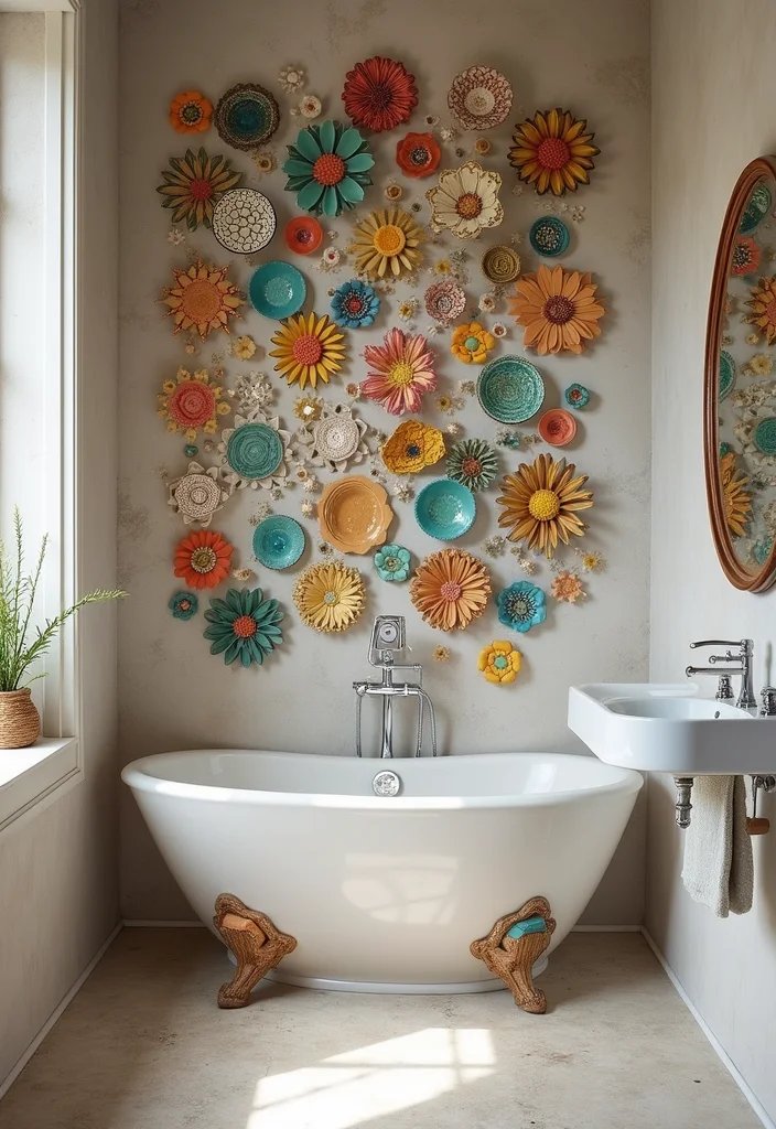 16 Bathroom Wall Decor Ideas For Stylish Spaces - 11. Ceramic Wall Art