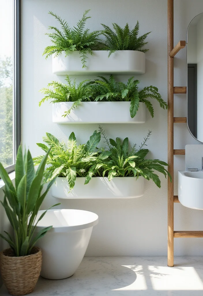 16 Bathroom Wall Decor Ideas For Stylish Spaces - 13. Floating Plants