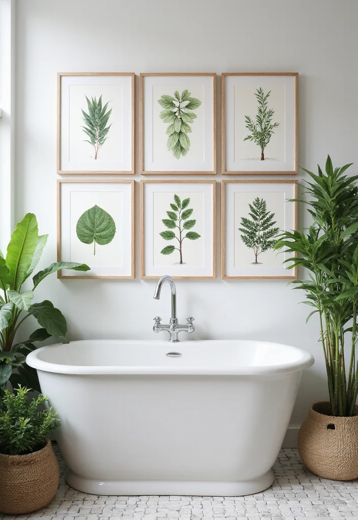 16 Bathroom Wall Decor Ideas For Stylish Spaces - 2. Botanical Prints