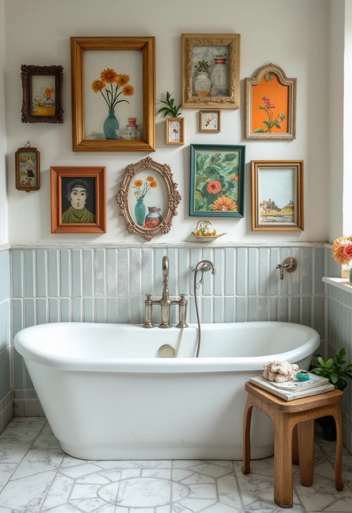 16 Bathroom Wall Decor Ideas For Stylish Spaces - 8. Upcycled Frames