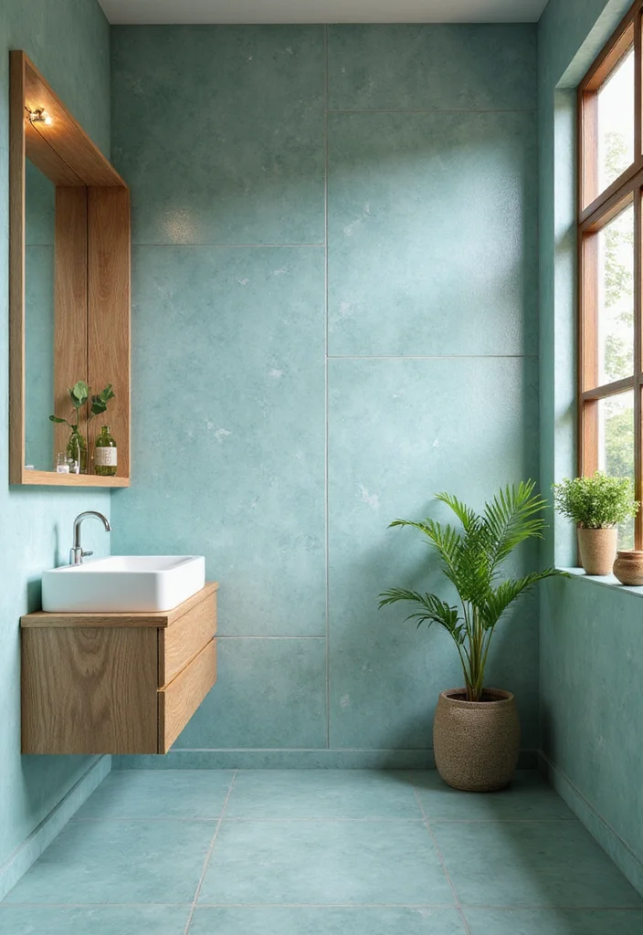 16 Eco-Friendly Indian Bathroom Tile Design Ideas For Every Home - 10. Calming Blue and Green Tiles
