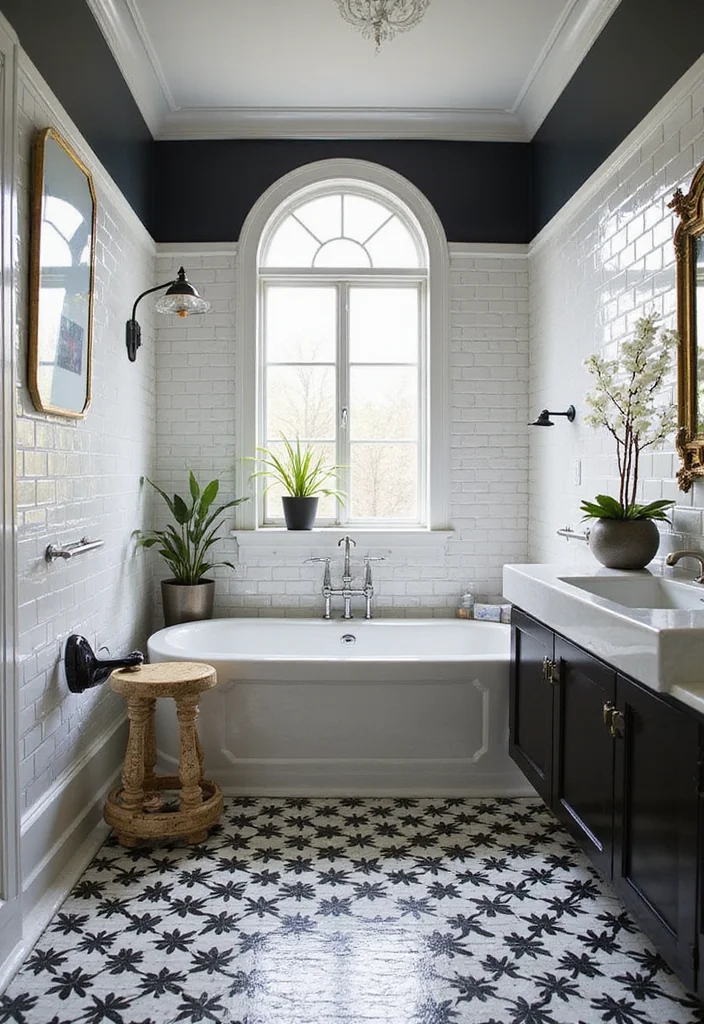 16 Eco-Friendly Indian Bathroom Tile Design Ideas For Every Home - 13. Bold Black and White Tiles