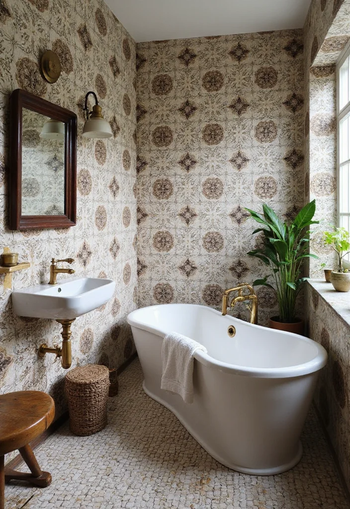16 Eco-Friendly Indian Bathroom Tile Design Ideas For Every Home - 15. Vintage Tile Revival
