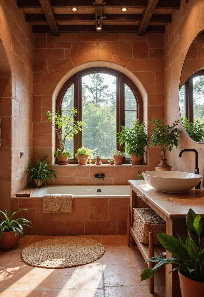 16 Eco-Friendly Indian Bathroom Tile Design Ideas For Every Home - 2. Rustic Terracotta Tiles