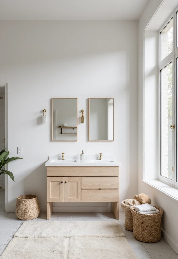 16 Large Bathroom Vanity Ideas For Spacious Homes - 16. Simplistic Scandinavian Design