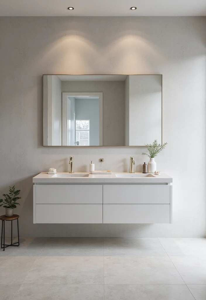 16 Large Bathroom Vanity Ideas For Spacious Homes - 3. Sleek and Modern Minimalism