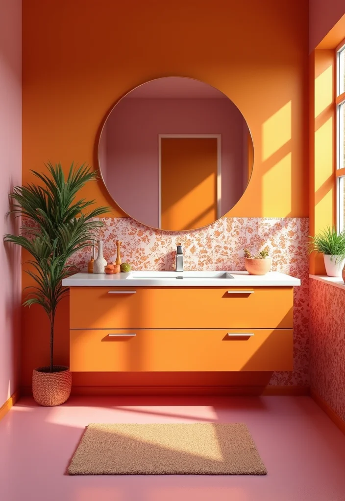 16 Large Bathroom Vanity Ideas For Spacious Homes - 8. Bold Color and Patterns