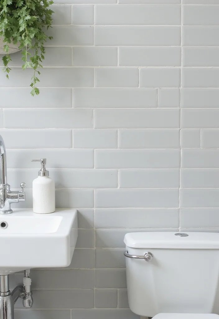 16 Neutral Bathroom Tile Ideas For Calm Interiors - 1. Soft Gray Subway Tiles