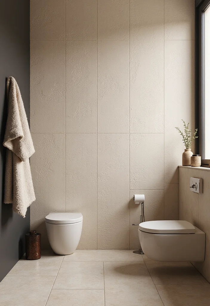 16 Neutral Bathroom Tile Ideas For Calm Interiors - 10. Ivory Textured Tiles