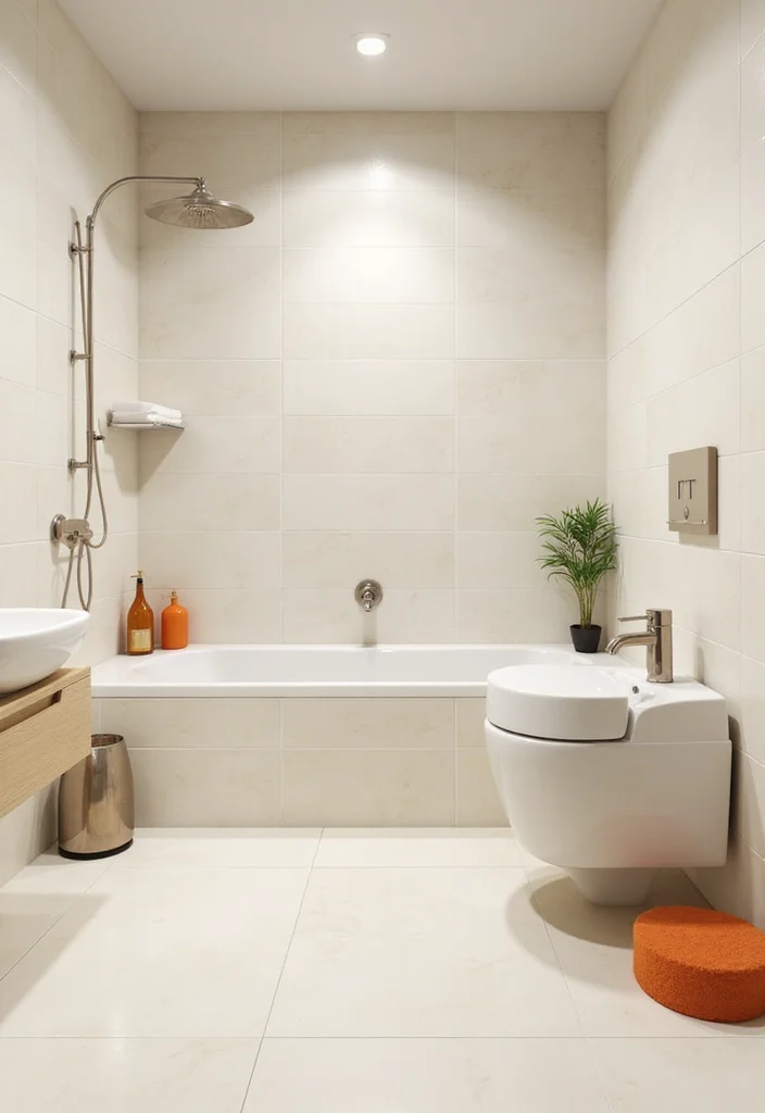16 Neutral Bathroom Tile Ideas For Calm Interiors - 3. Creamy White Glossy Tiles