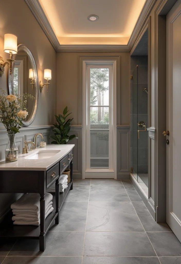 16 Neutral Bathroom Tile Ideas For Calm Interiors - 9. Soft Charcoal Tiles