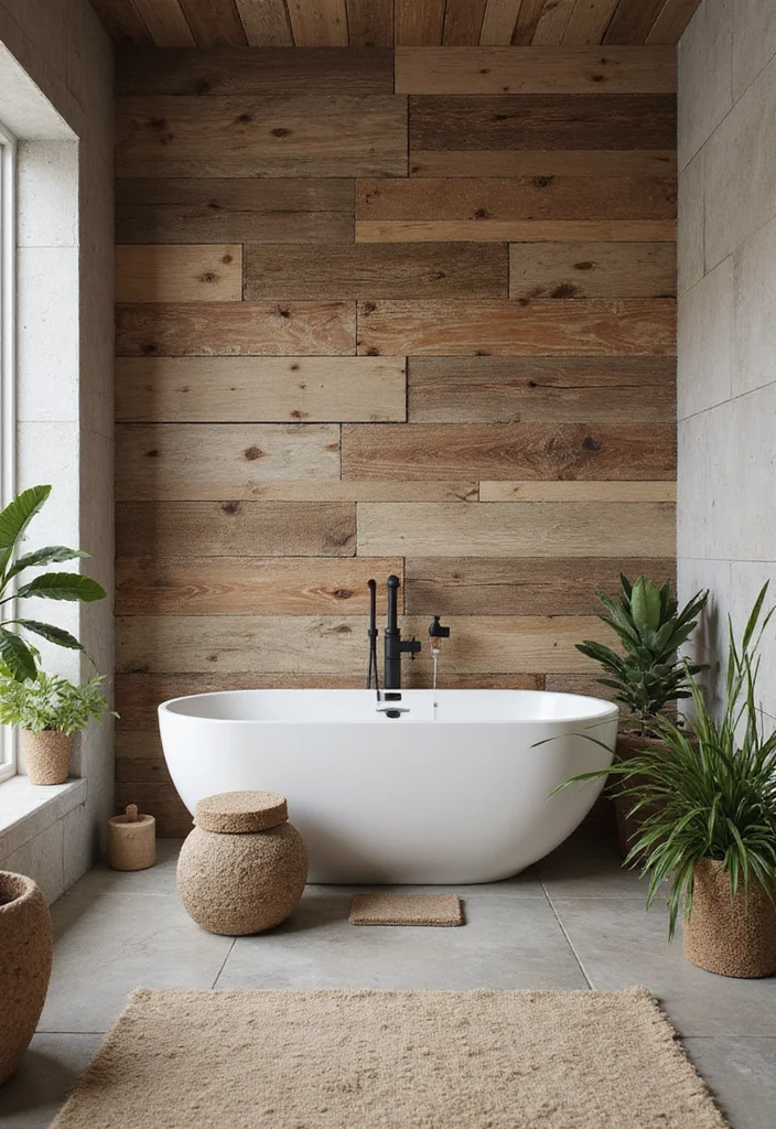 18 Bathroom Tile Wall Ideas That Transform Spaces - 1. Reclaimed Wood Tiles