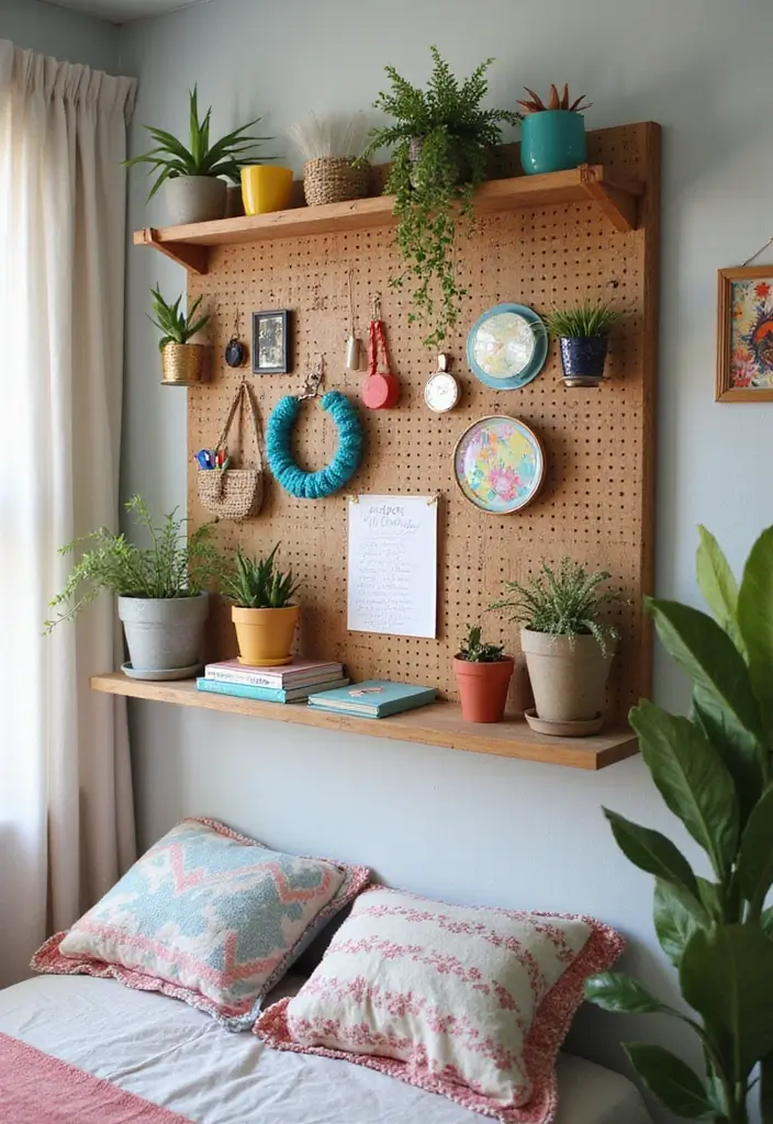 25 3 x 3 Bedroom Ideas That Maximize Small Spaces Beautifully - 17. Stylish Pegboards for Versatile Storage