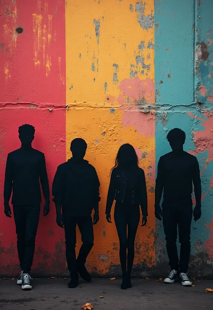 25 Album Cover Wall Decor Bedroom Ideas That Show Off Your Music Style - 15. Album Cover Silhouettes