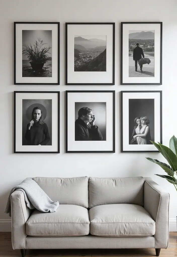 25 Album Cover Wall Decor Bedroom Ideas That Show Off Your Music Style - 17. Black and White Themes