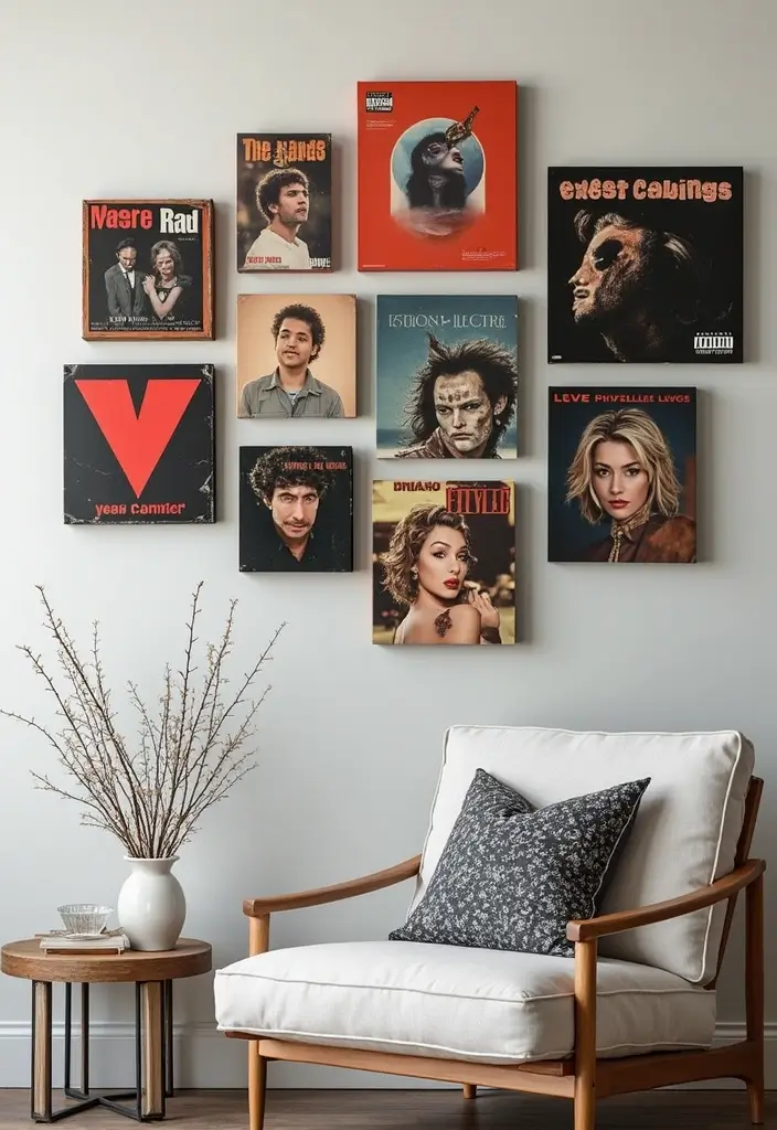 25 Album Cover Wall Decor Bedroom Ideas That Show Off Your Music Style - 20. Artistic Canvas Prints