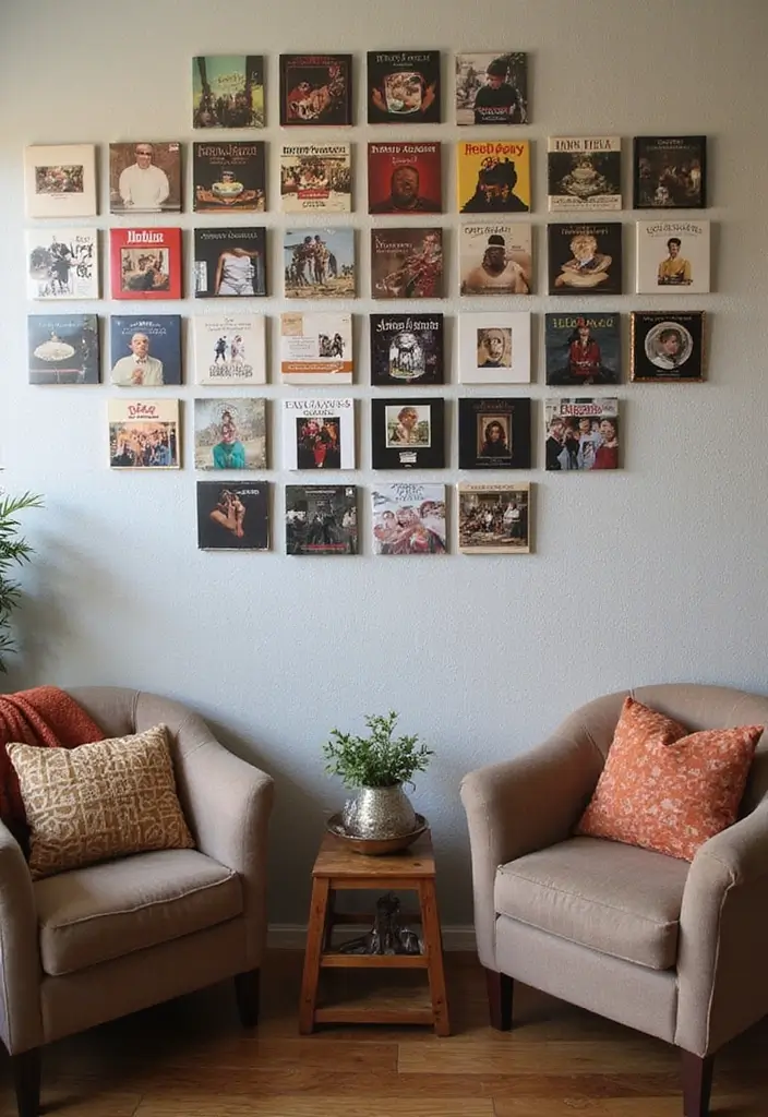 25 Album Cover Wall Decor Bedroom Ideas That Show Off Your Music Style - 22. Seasonal Swaps