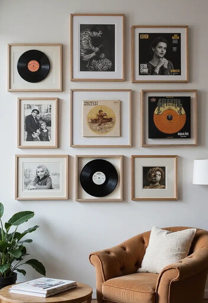 25 Album Cover Wall Decor Bedroom Ideas That Show Off Your Music Style - 4. Framed Album Art