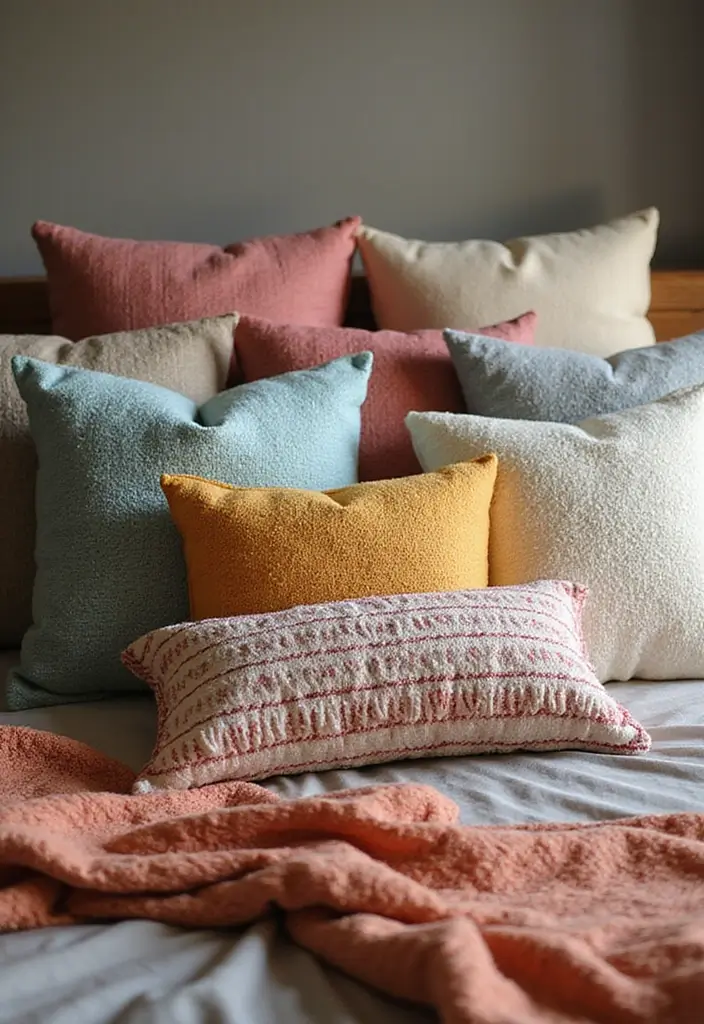 25 Anniversary Bedroom Decoration Ideas That Feel Romantic & Thoughtful - 15. Cozy Throw Pillows