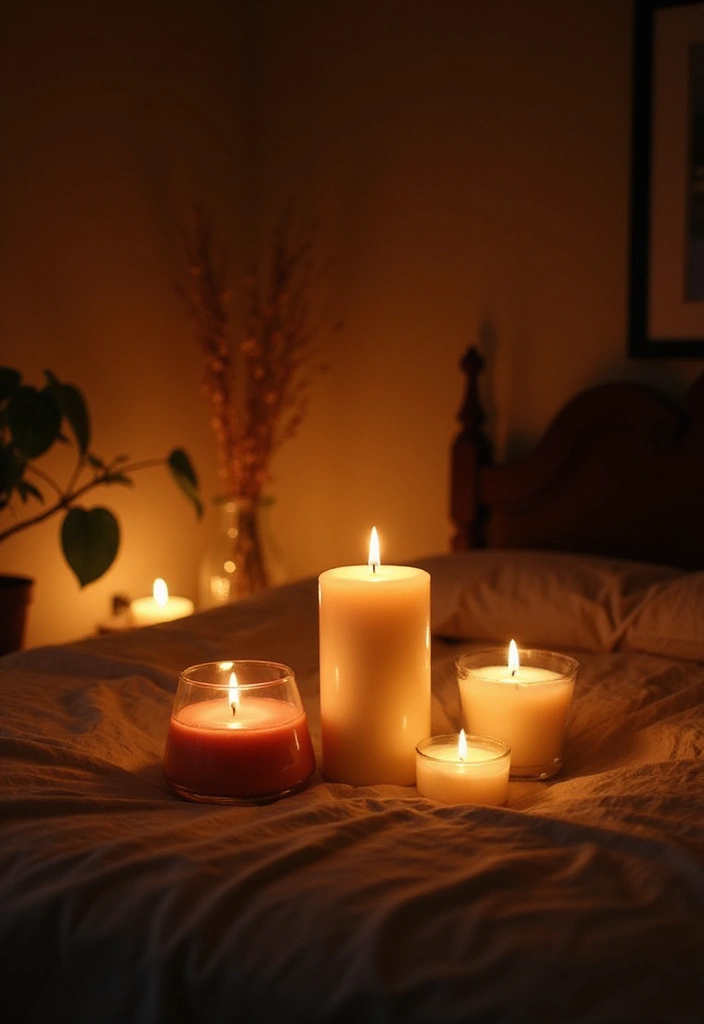 25 Anniversary Bedroom Decoration Ideas That Feel Romantic & Thoughtful - 2. Candlelit Ambiance