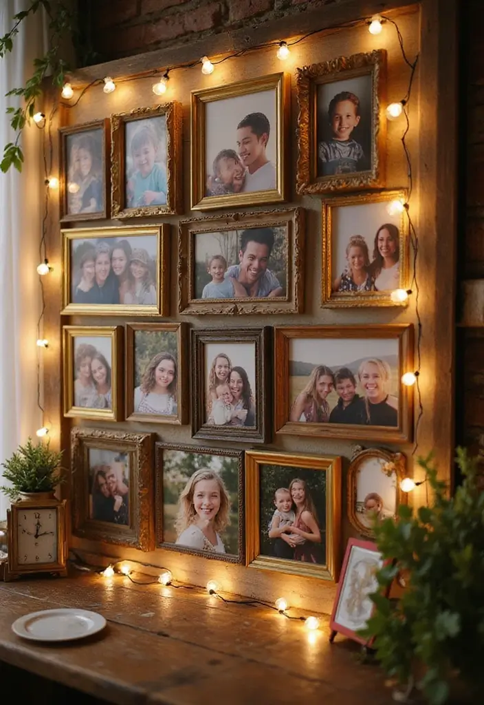 25 Anniversary Bedroom Decoration Ideas That Feel Romantic & Thoughtful - 3. Nostalgic Photo Wall