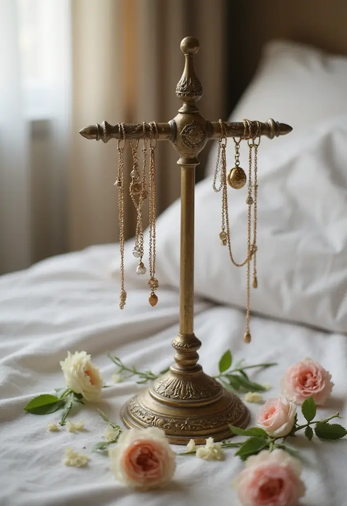 25 Anniversary Bedroom Decoration Ideas That Feel Romantic & Thoughtful - 5. Vintage Jewelry Holders