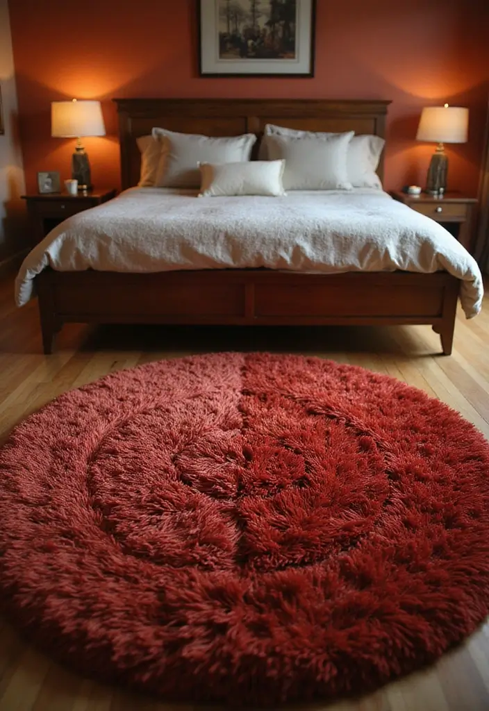 25 Anniversary Bedroom Decoration Ideas That Feel Romantic & Thoughtful - 7. Soft Textured Rugs