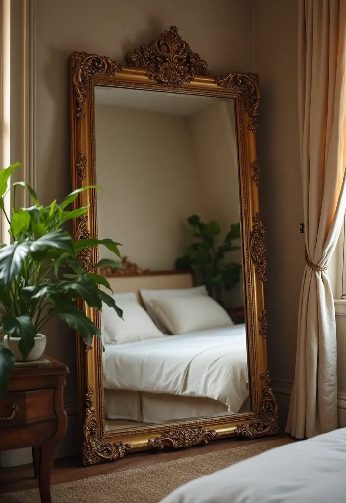 25 Anniversary Bedroom Decoration Ideas That Feel Romantic & Thoughtful - 8. Vintage Mirrors