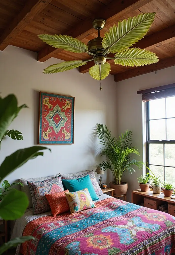 25 Bedroom Ceiling Fan Ideas That Keep You Cool in Style - 2. Tropical Inspired Ceiling Fan
