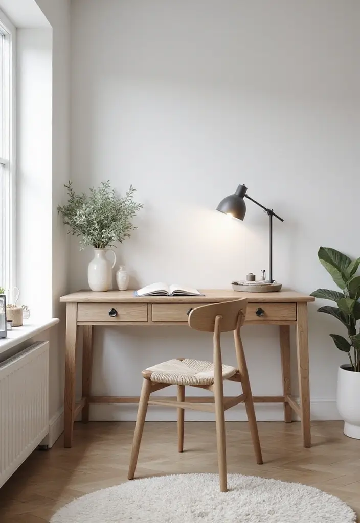 25 Bedroom Desk Ideas Aesthetic That Boost Productivity & Style - 6. Scandinavian Style with Neutral Tones
