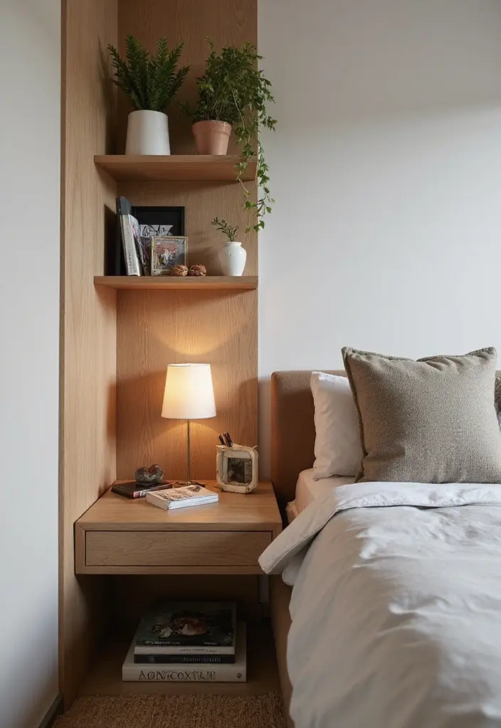 25 Bedroom Ideas Twin Bed That Look Cute & Functional - 18. Space-efficient Nightstands