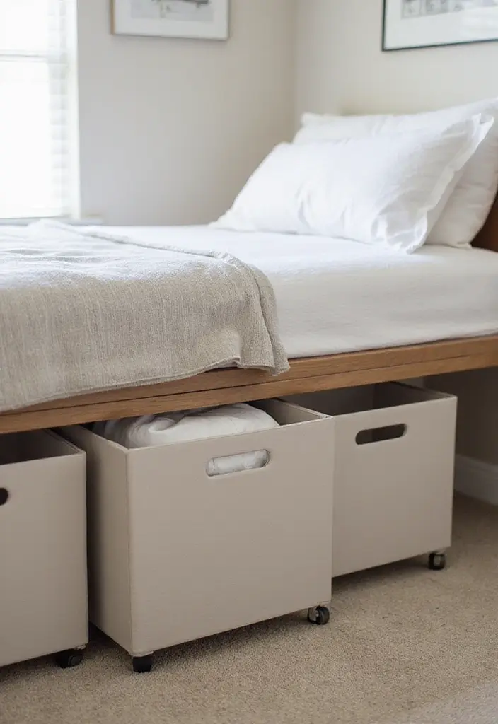 25 Bedroom Ideas Twin Bed That Look Cute & Functional - 2. Under-bed Storage Magic