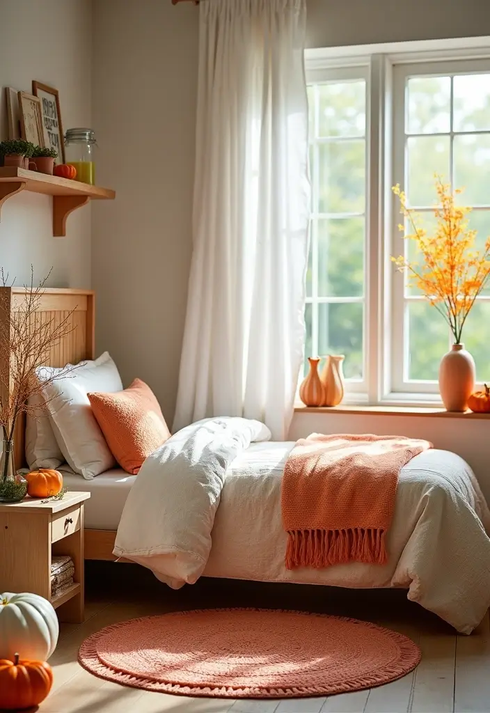 25 Bedroom Ideas Twin Bed That Look Cute & Functional - 25. Seasonal Decor Swaps