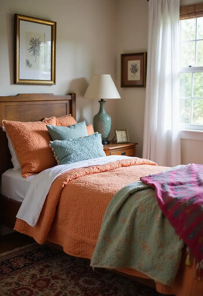 25 Bedroom Ideas Twin Bed That Look Cute & Functional - 4. Colorful Bedding Sets