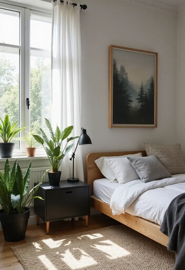 25 Bedroom Ideas with Black Furniture That Look Modern and Luxurious - 15. Incorporating Natural Elements