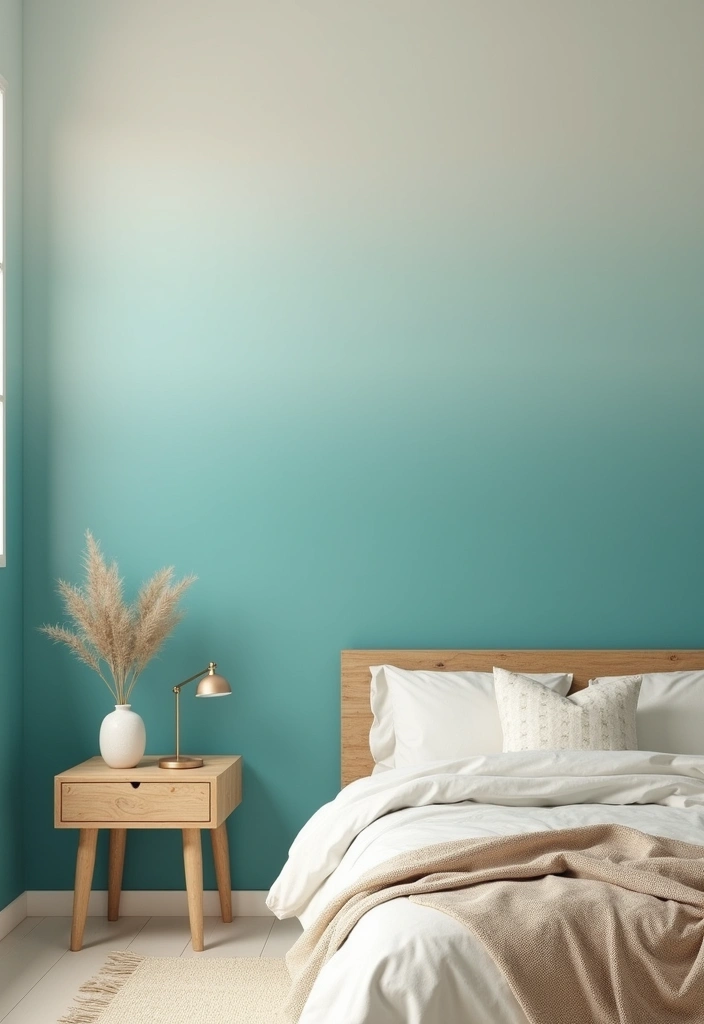 25 Blue Wallpaper Bedroom Ideas That Transform Blank Walls - 21. Cool Aqua Gradients