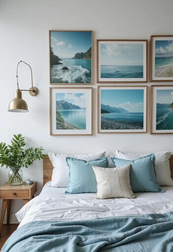 25 Cape Cod Bedroom Ideas That Bring Coastal Charm Indoors - 11. Ocean-Inspired Wall Art