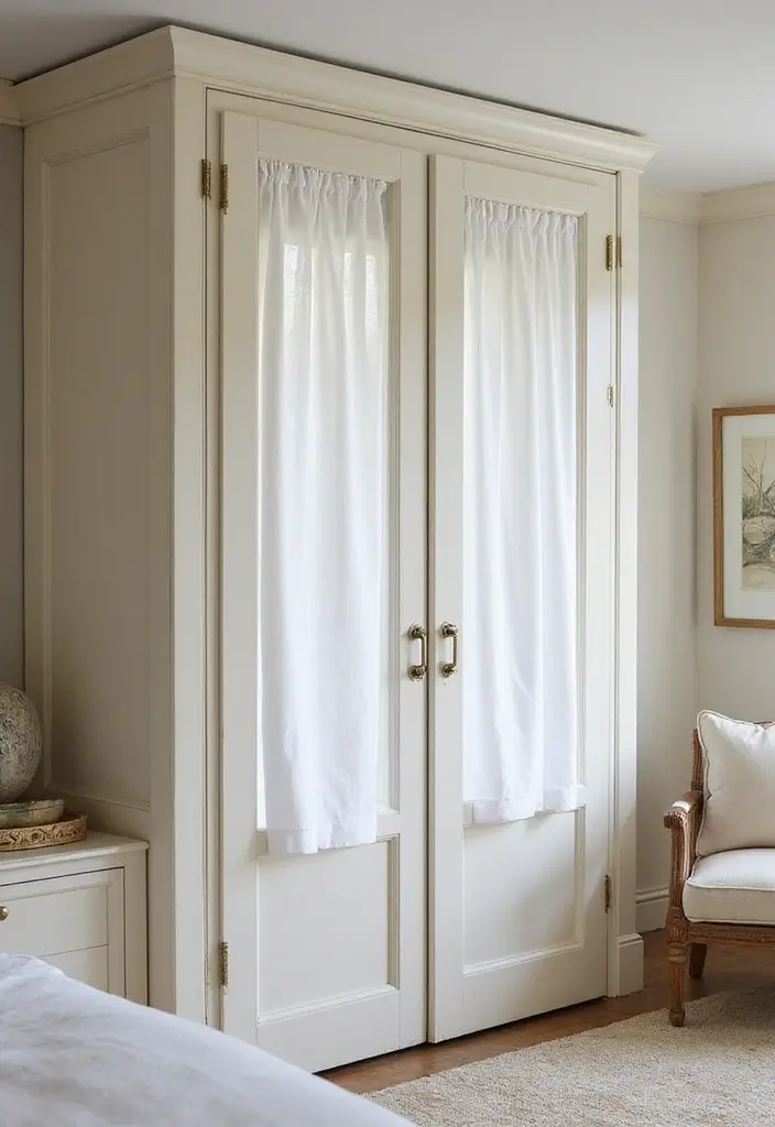 25 Curtains for Closet Doors Bedroom Ideas That Add Soft Style - 22. Simple Cotton Curtains