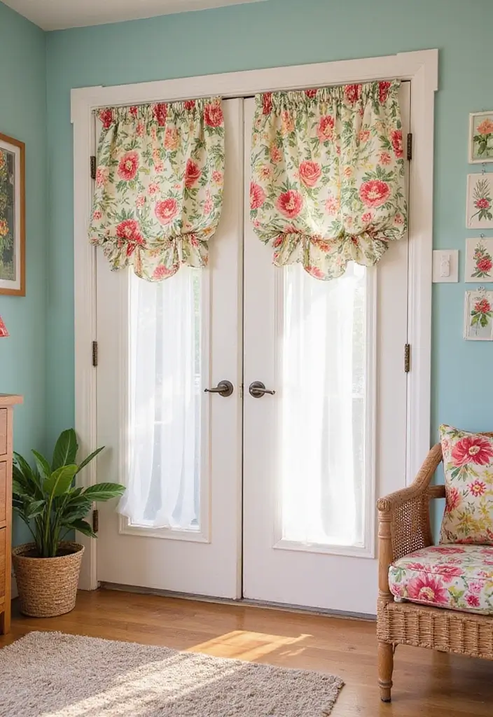 25 Curtains for Closet Doors Bedroom Ideas That Add Soft Style - 5. Bright Floral Prints