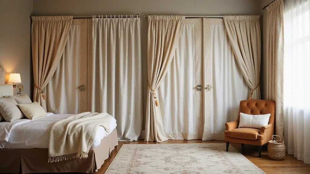 25 Curtains for Closet Doors Bedroom Ideas That Add Soft Style