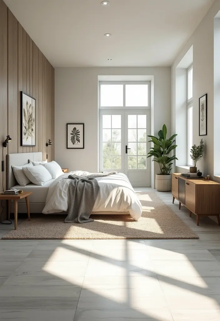 25 Dark Furniture Bedroom Ideas That Feel Rich and Dramatic - 16. Contrast with Light Flooring