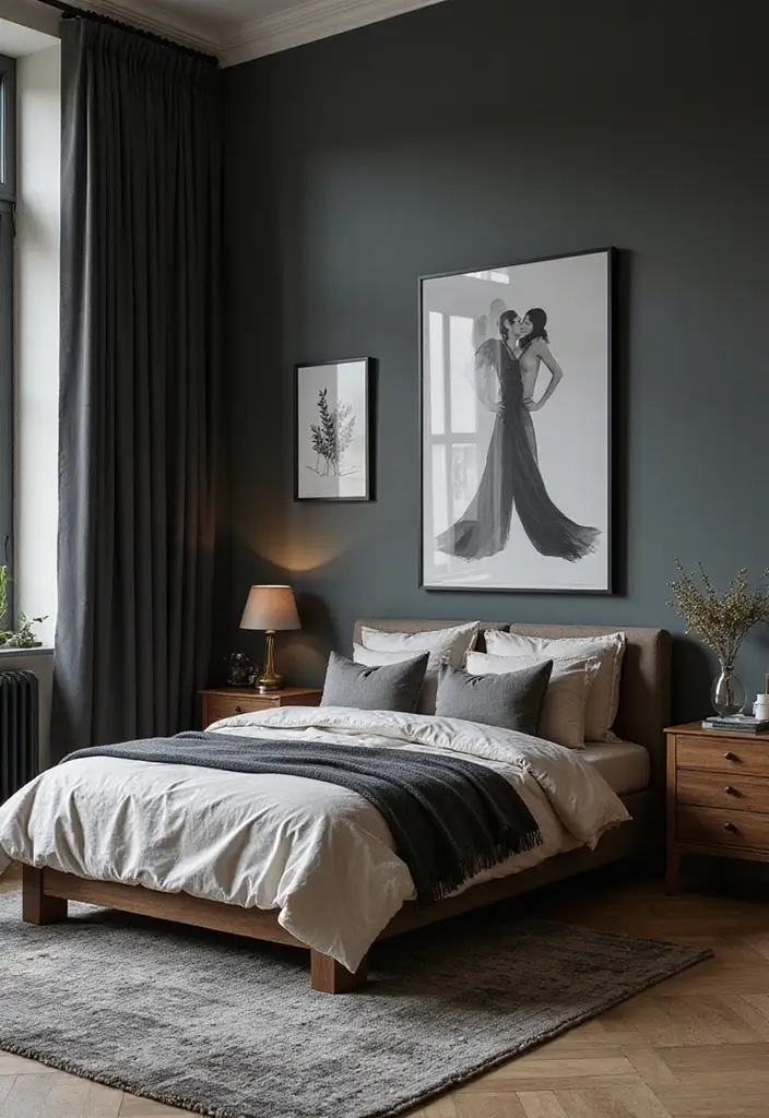 25 Dark Furniture Bedroom Ideas That Feel Rich and Dramatic - 17. Stylish Dark Furniture Combinations