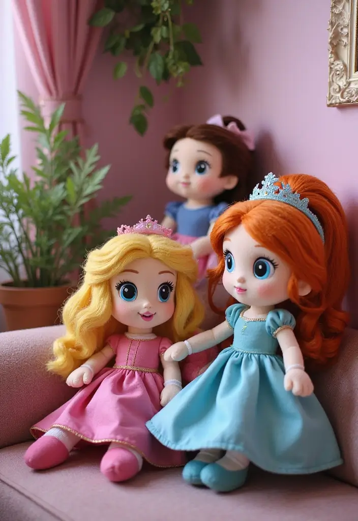 25 Disney Princess Bedroom Ideas That Feel Magical and Sweet - 14. Character Plushies Galore